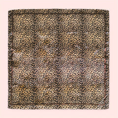 Leopard Print Square Scarf Vintage Bandana Satin Turban Head Wrap Scarf