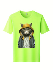 Skeleton Motorcycle Print Men's Graphic Tee for Summer