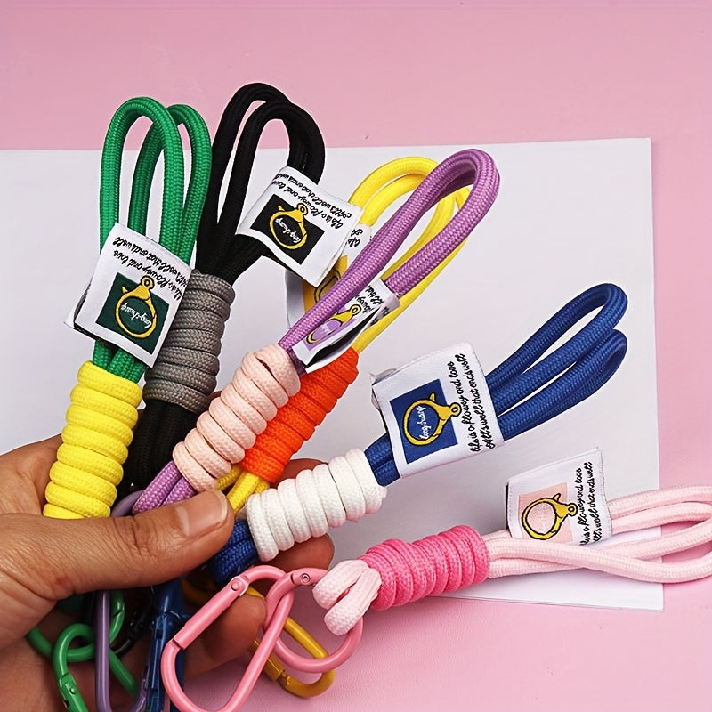 Nylon Braided Rope Keychain Metal Buckle Outdoor Camping Hiking
