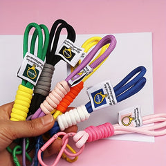 Nylon Braided Rope Keychain Metal Buckle Outdoor Camping Hiking