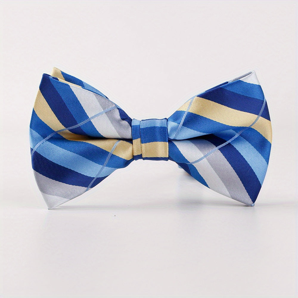Men's Casual Striped Bow Tie Formal Suit Shirt Accessories