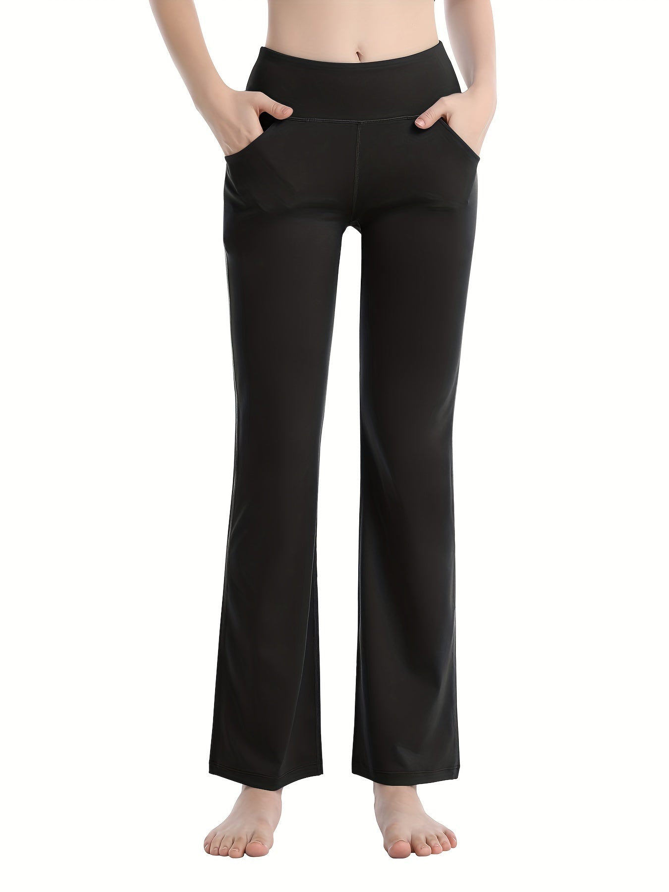 Bootcut Yoga Pants With Pocket High Waisted Workout Leggings