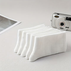 5 Pairs Solid Socks for Women Comfy & Breathable Stockings