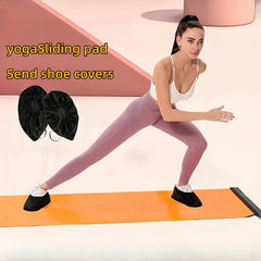 Mute Yoga Sliding Mat With Shoes Sleeves & Storage Bag