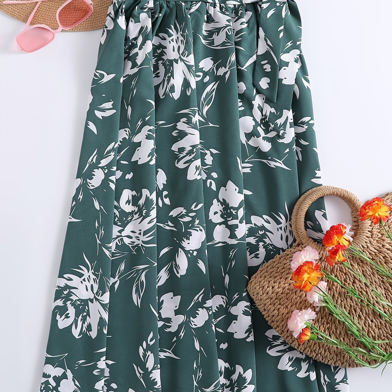 Boho Floral Pleated Skirt for Summer