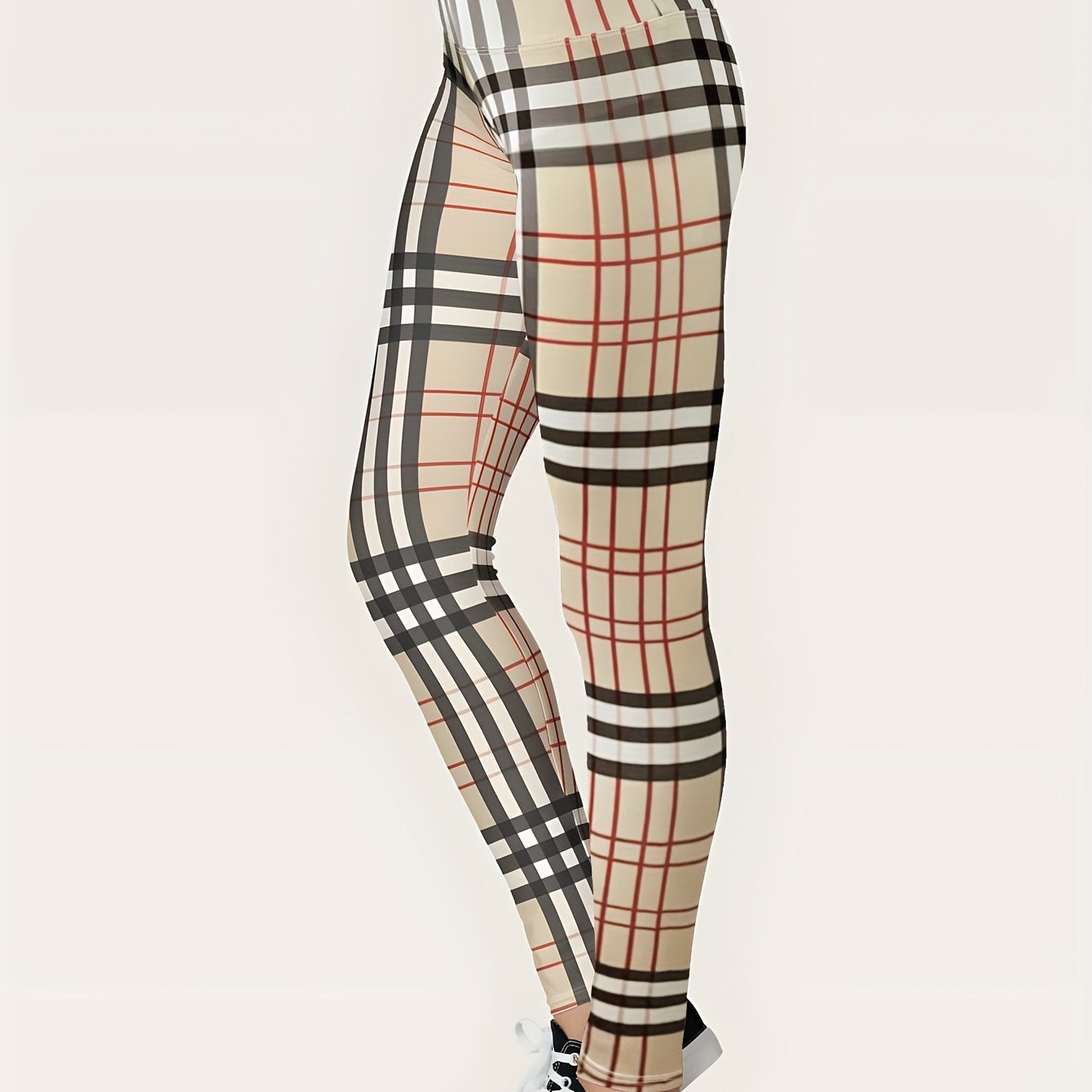 Plaid Yoga Pants High Waist Leggings Women's Activewear