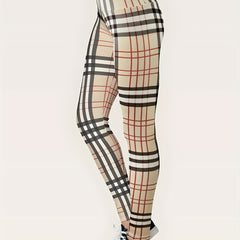 Plaid Yoga Pants High Waist Leggings Women's Activewear