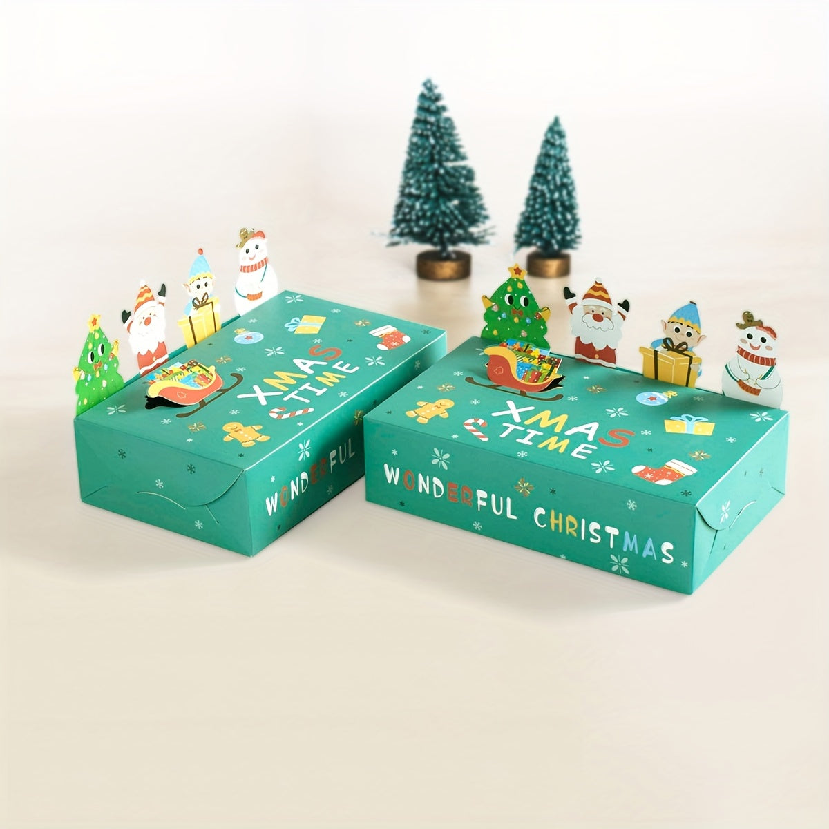 10pcs Christmas Cupcake Boxes Cookie Boxes Christmas Party Treats