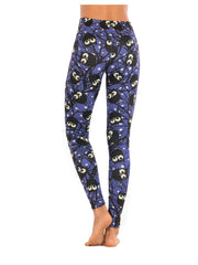 Cartoon Owl Print High Waist Leggings Skinny Stretchy Long Length
