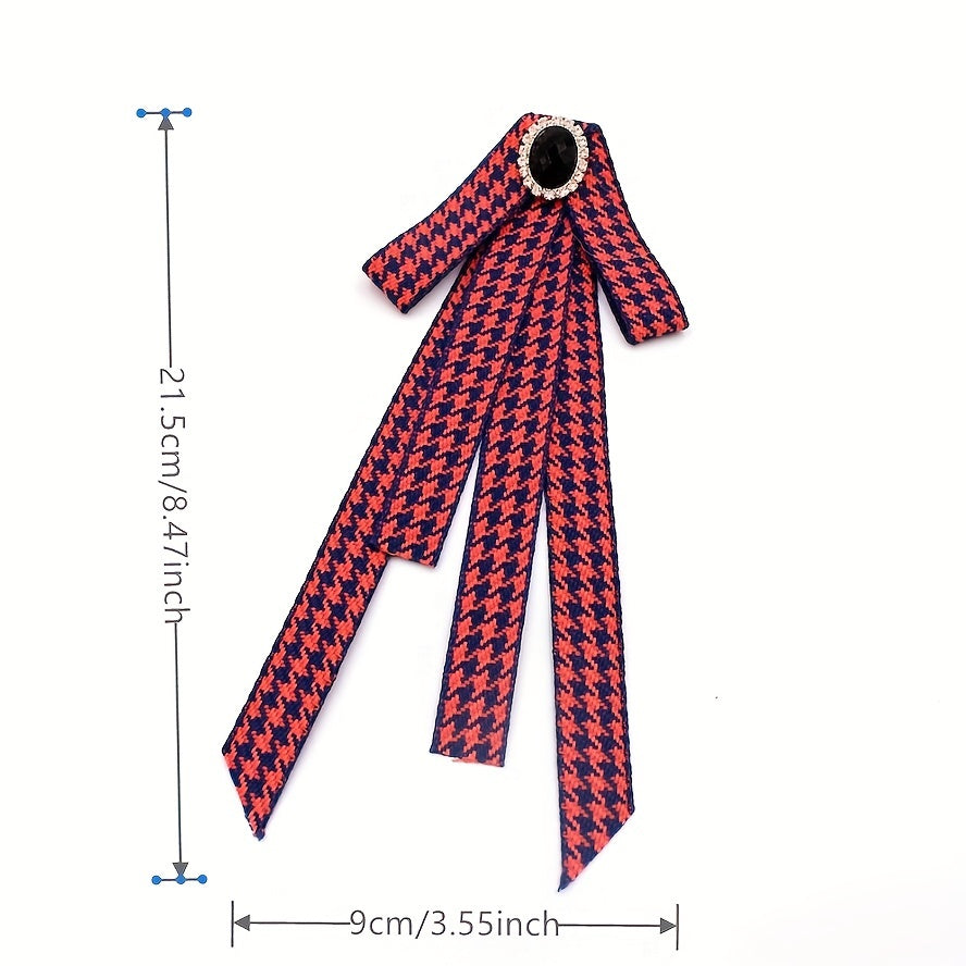 Houndstooth Ribbon Pre-tied Bow Tie Classic Necktie