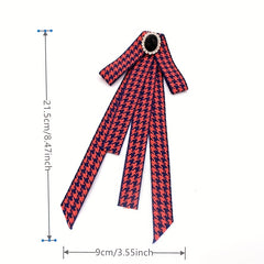 Houndstooth Ribbon Pre-tied Bow Tie Classic Necktie