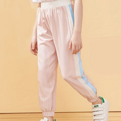 Toddler Girls Block Sweatpants Elastic Waist Casual Sport Jogger Pants