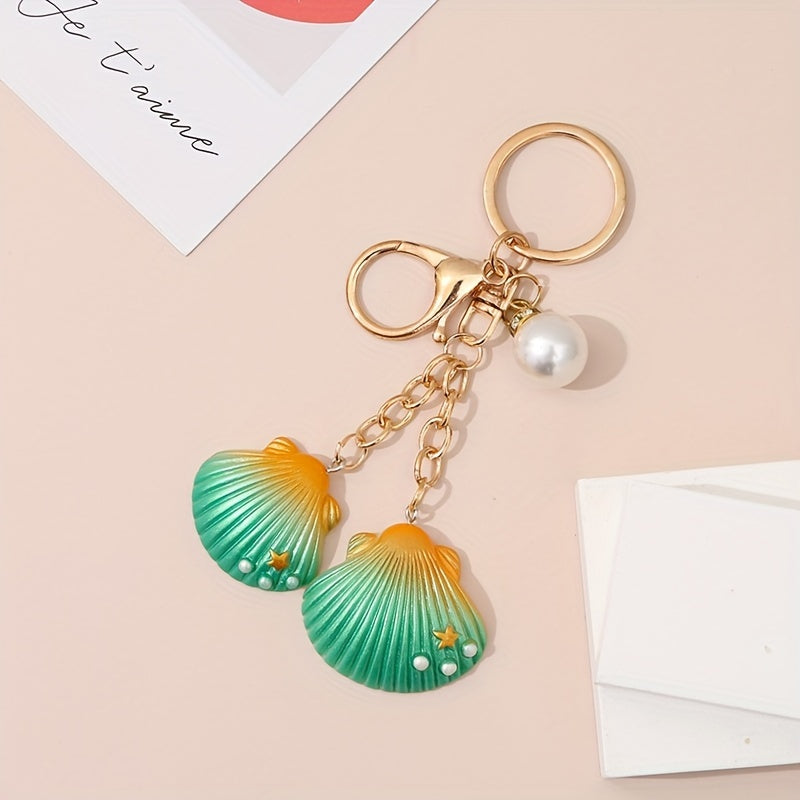 Creative Resin Shell Keychain Bag Purse Pendant Accessory