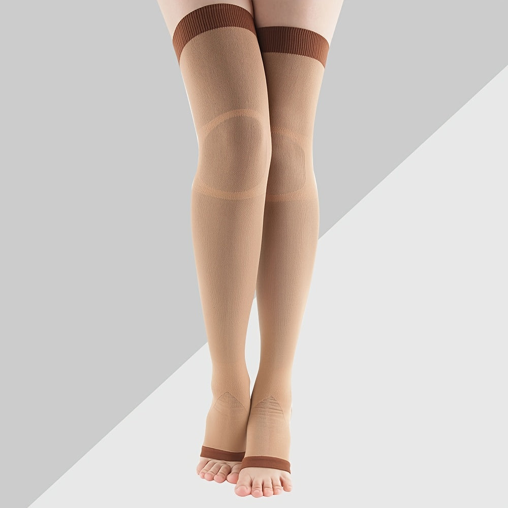 Open Toe Compression Socks Thigh High Toeless Sleep Compression Stockings