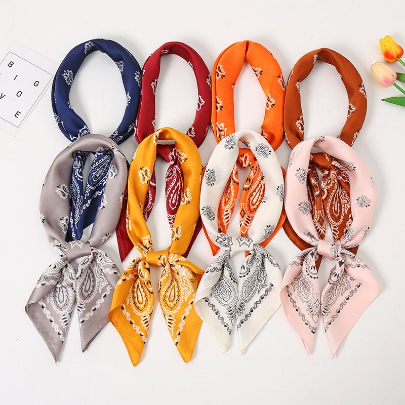 Men's Printed 70 Square Scarf Waist Fruit Flower Hip Hop Scarf