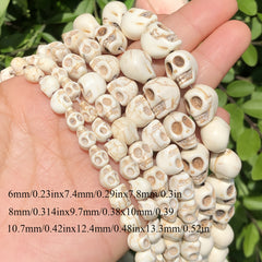 Skull Shape Howlite Turquoise Stone Loose Beads for DIY Jewelry Making