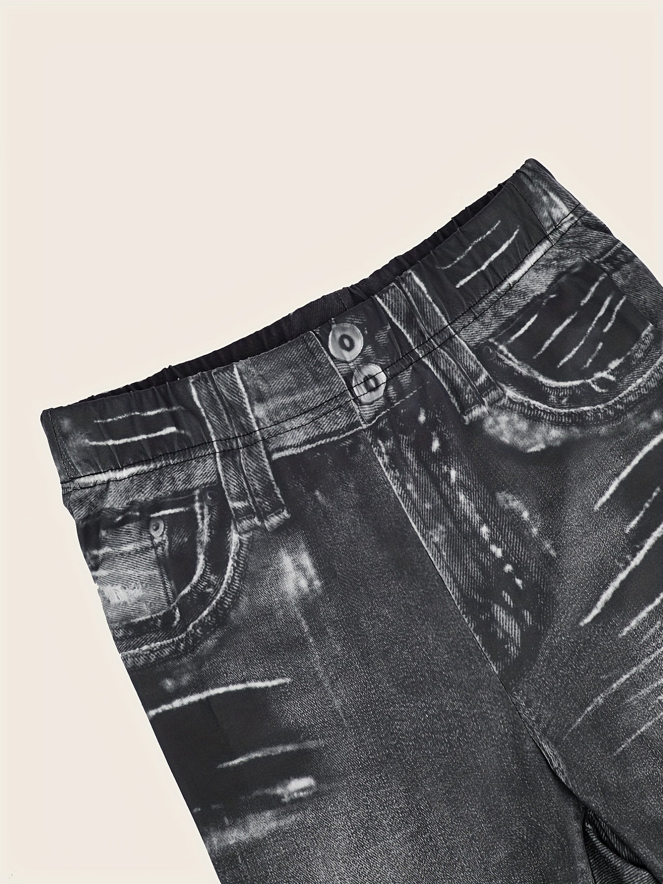 Denim Print Skinny Leggings Women's Casual Stretchy Leggings