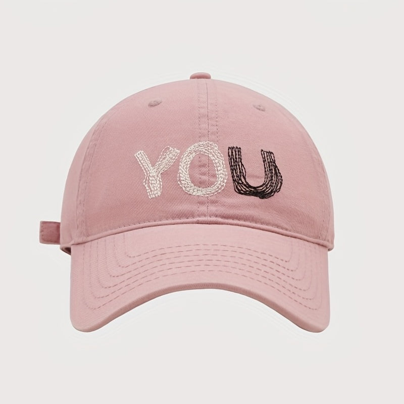 YOU Embroidery Baseball Cap Solid Casual Sun Hat Unisex Adjustable Dad Hats