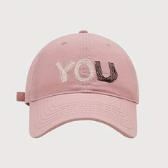 YOU Embroidery Baseball Cap Solid Casual Sun Hat Unisex Adjustable Dad Hats