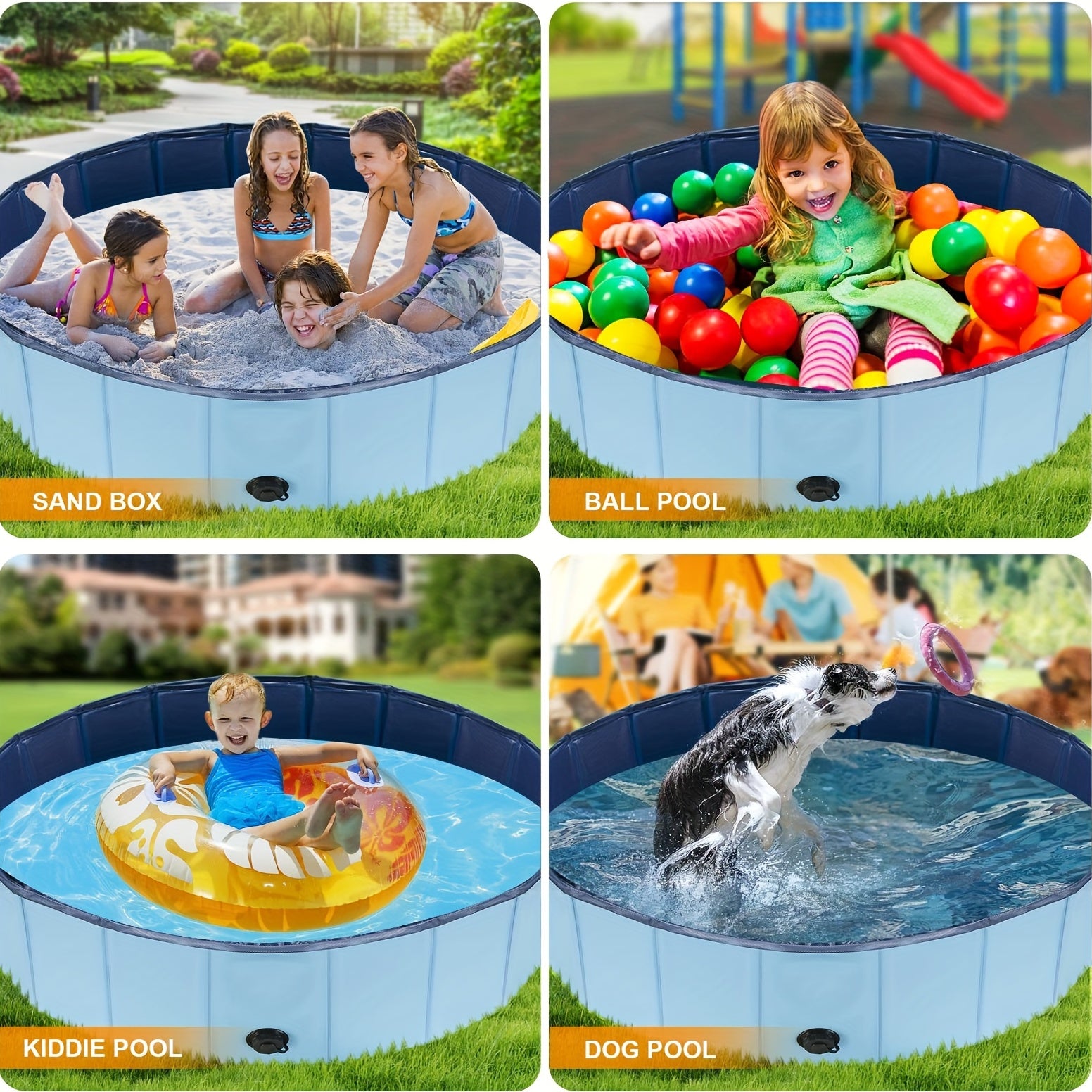 Portable & Slip Resistant Dog Pool for Summer Fun