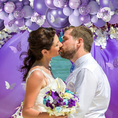 145pcs Baby Shower Decorations Purple Balloon Kit with Butterfly Sticker