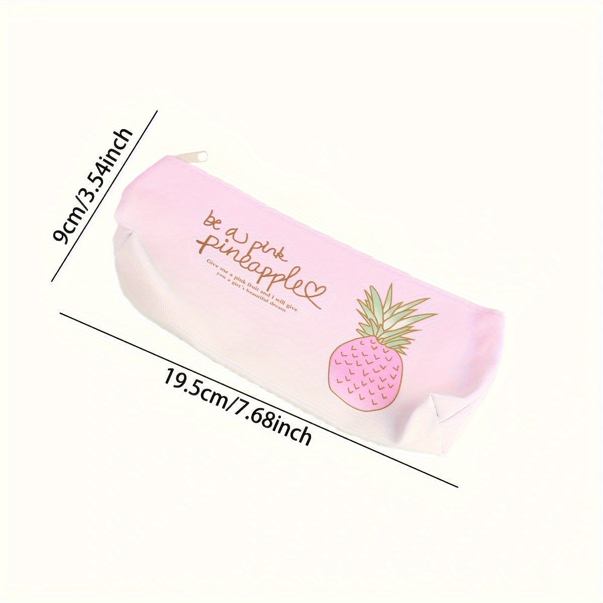 Pineapple Cartoon Pattern Pen Case PU Leather Large Capacity Stationery Storage
