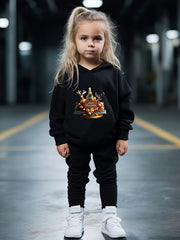 OERYUI Christmas Outfits 2pcs Girls Hoodies Jogger Pants Set For Sports