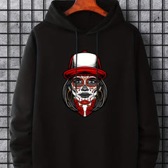 Men's Cartoon Floral Beauty Graphic Hoodie Casual Hooded Shirt