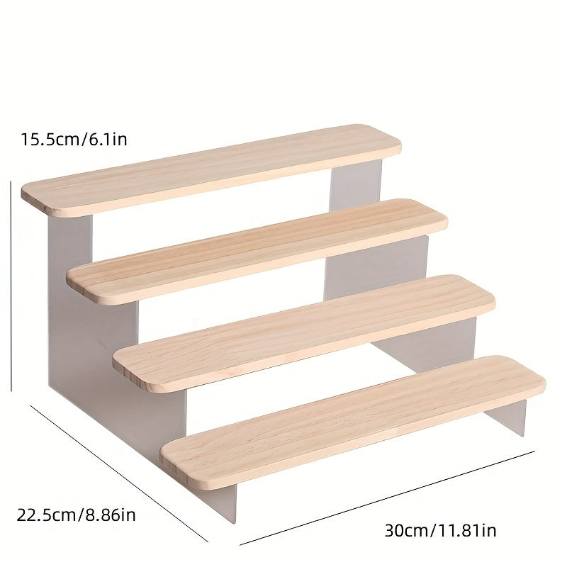 Solid Wood Ladder Display Stand Hand Model Display Rack Home