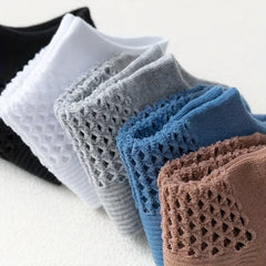 5 Pairs Men's Breathable Mesh Ankle Socks for Sports & Fitness