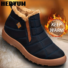 Women's Winter Snow Boots Fleece Lined Waterproof Slip-On Shoes