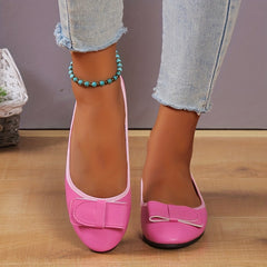 Bowknot Decor Slip On Flat Shoes - Women's Casual Lightweight Shoes