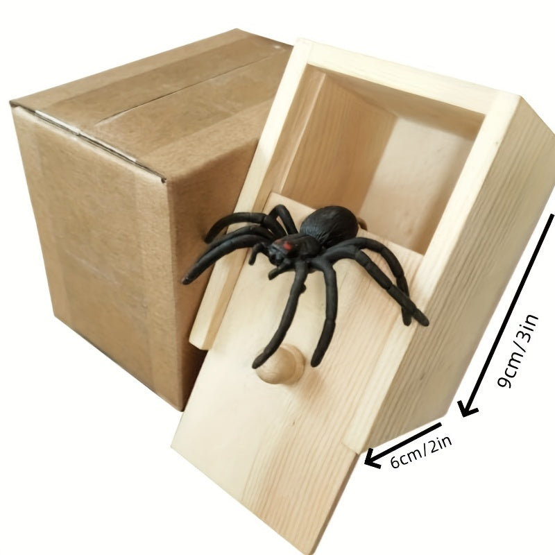 Spider Prank Box Wooden Spider Money Surprise Box Toy