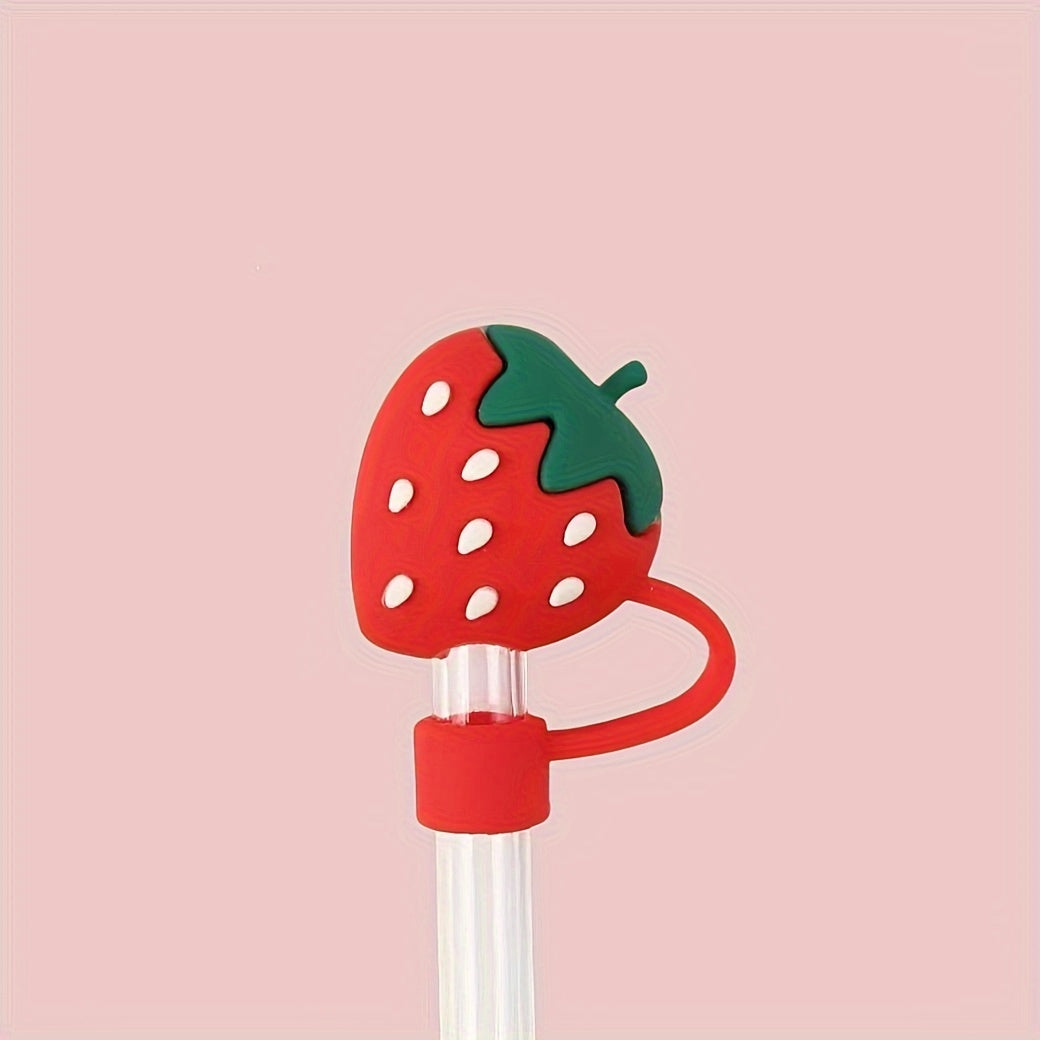 7pcs Christmas Straw Covers Reusable Splashproof Plugs