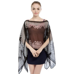 Chiffon Shawl Silk Scarf Beach Towel Swimwear Wrap Floral Cover Up