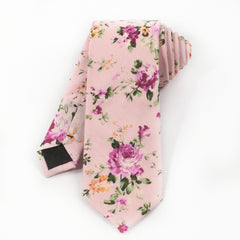 Men's Floral Print Tie Necktie for Wedding Groom Party