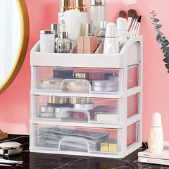 Desktop Transparent Cosmetic Organizer Drawer Type Storage Box