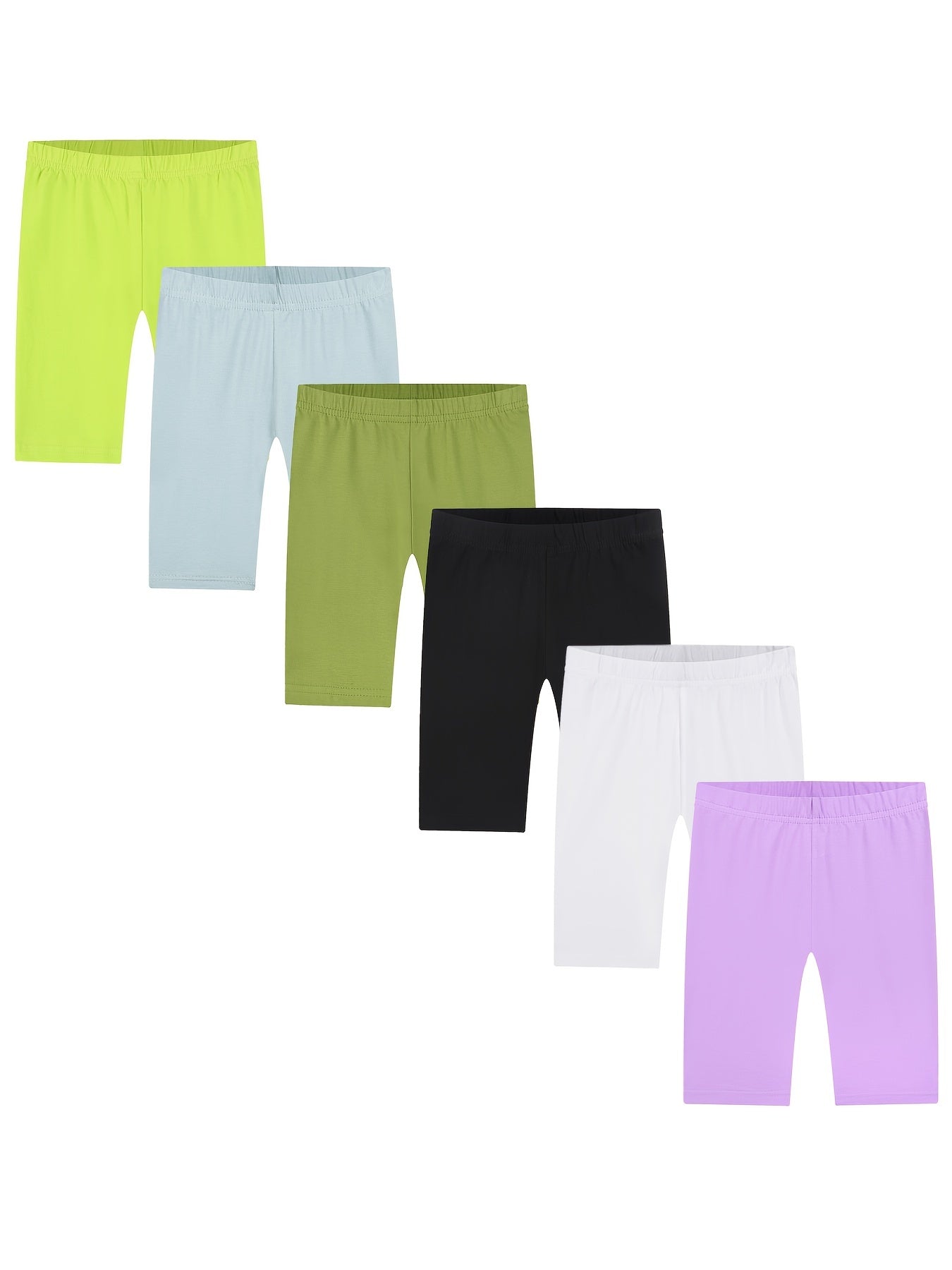 6 Packs Girls Cotton Bike Shorts Sports Dance Bottoms