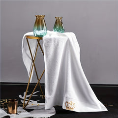 Soft Cotton Embroidered Hand and Bath Towel Set for Hotel and Salon