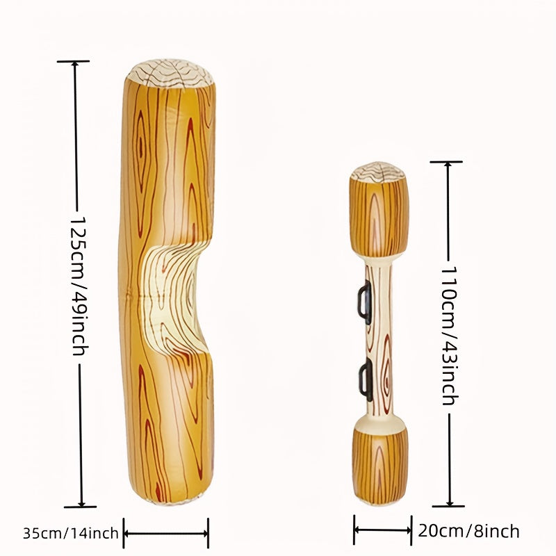 4pcs Inflatable Wood Grain Stick Swimming Circle Pool Floats