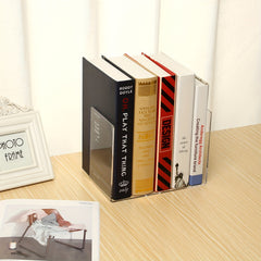 Acrylic Bookends Clear 8 pcs Stopper for Books Movies CDs Bedroom Library Office