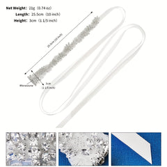 Bride Wedding Rhinestone Waist Band Satin Belt