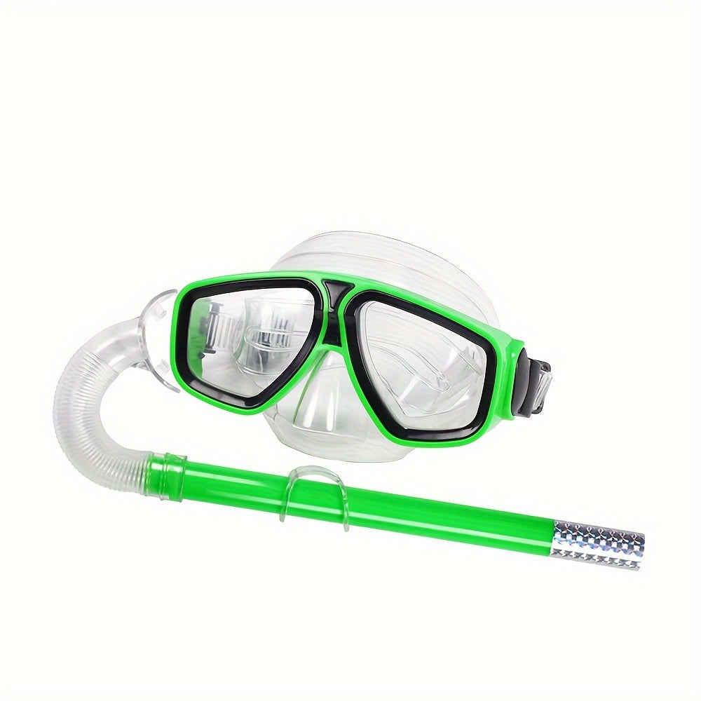 High Definition Large Frame Swimming Glasses Set with Breathing Tube