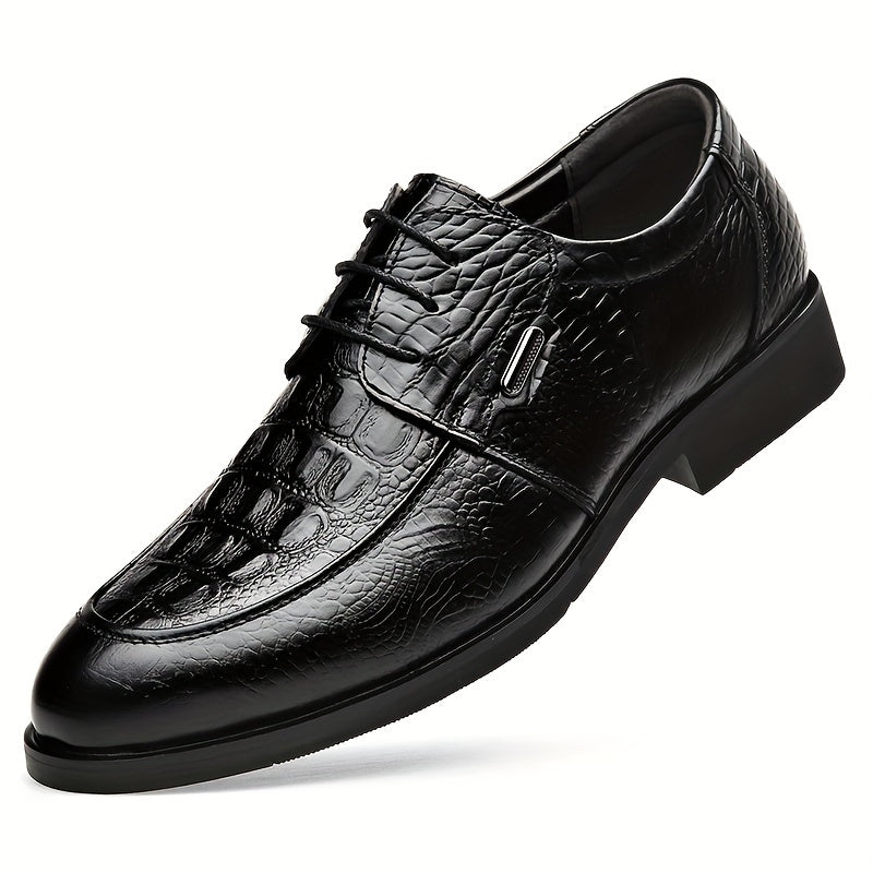 Men's Crocodile Embossed Oxford Shoes for Wedding Business
