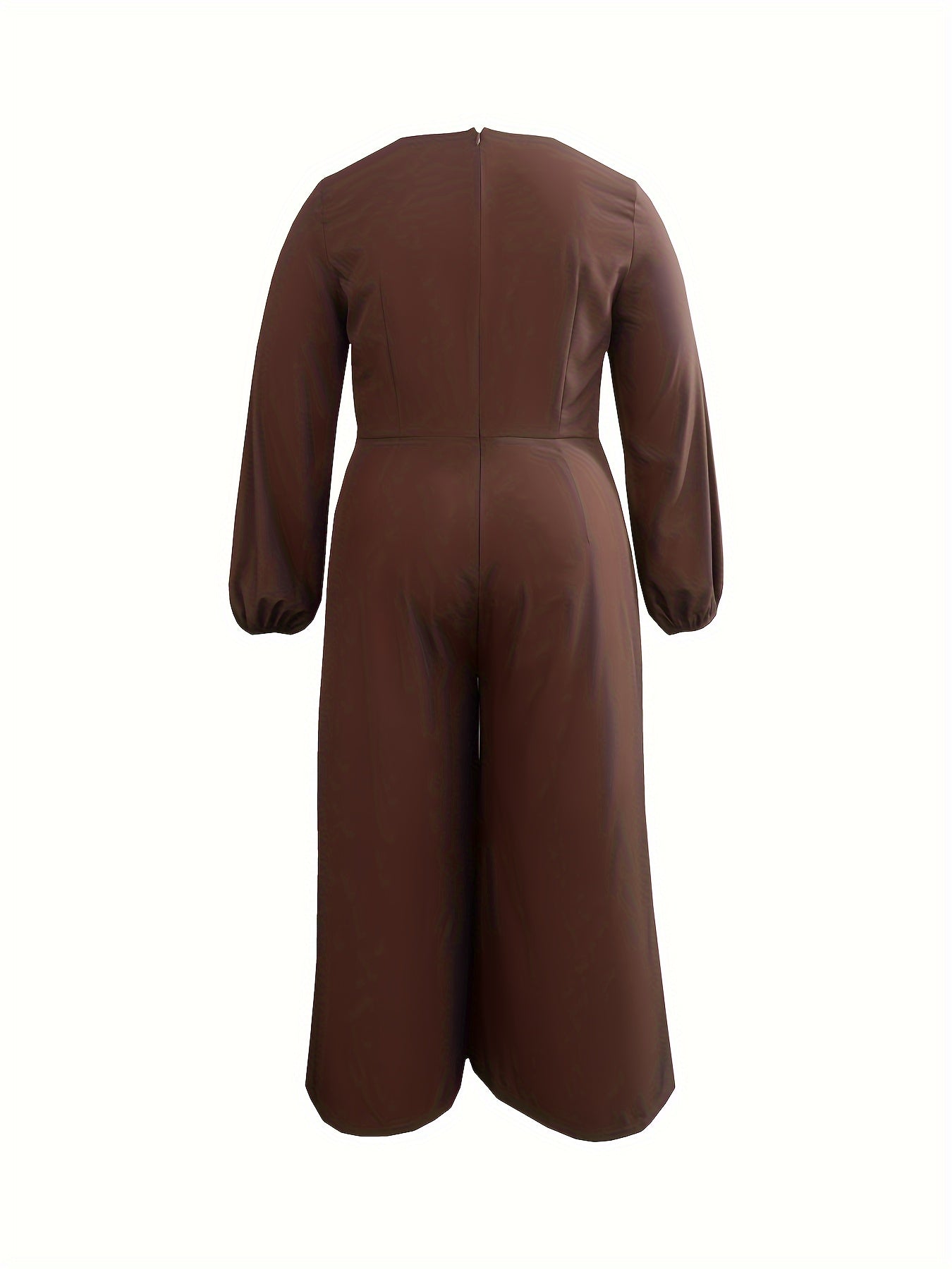 Solid Long Sleeve Wide Leg Jumpsuit