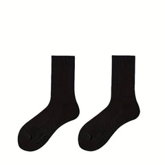 Comfy Solid Socks 2 Pairs Breathable Women's Stockings & Hosiery