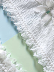 Textured Lace Trim Bra & Panties Lingerie Set
