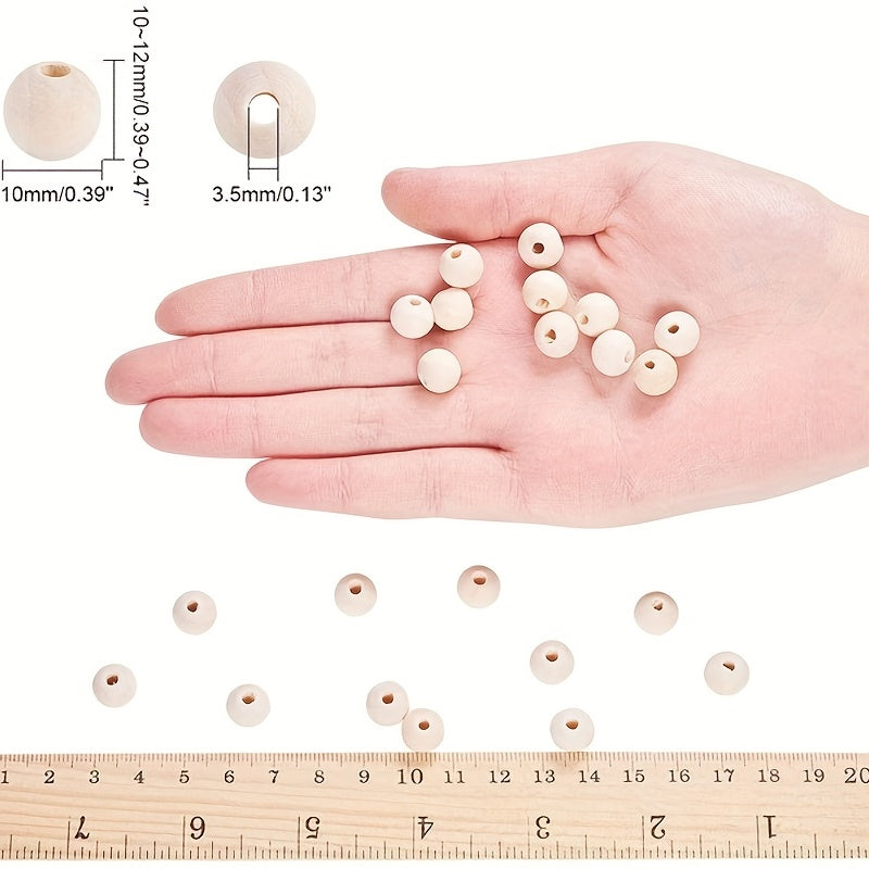 50pcs Wooden Bead Natural Beads Round Wood Beads DIY Craft Making 8mm 10mm