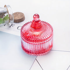 Candle Jar Silicone Mould Round Stripe Storage Box Crystal Resin Jewelry Box