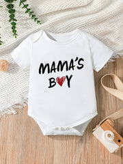 Baby Boys MAMA S BOY Romper Short Sleeve Bodysuit